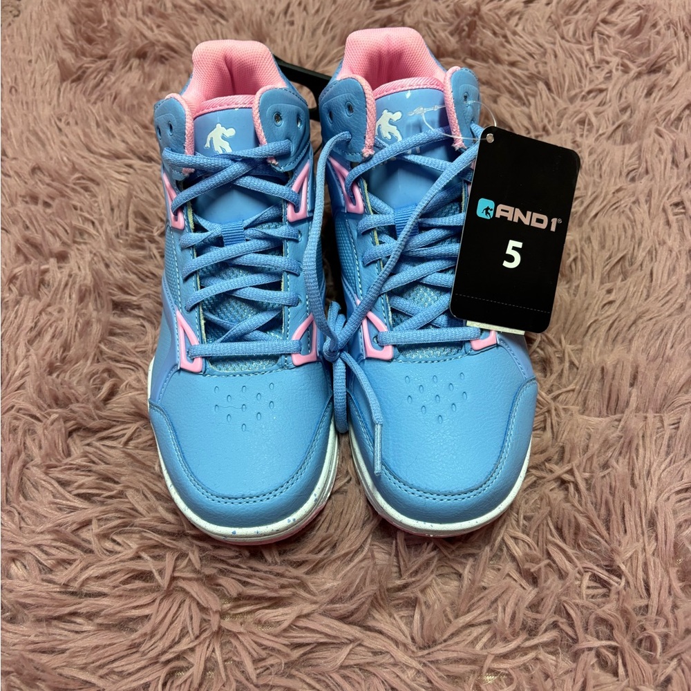 Blue and Pink Sneakers